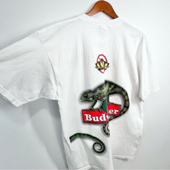 VTG 90’s Budweiser Beer Iguana Louie Lizard Frogs T Shirt EUC XL - Picture 5 of 10